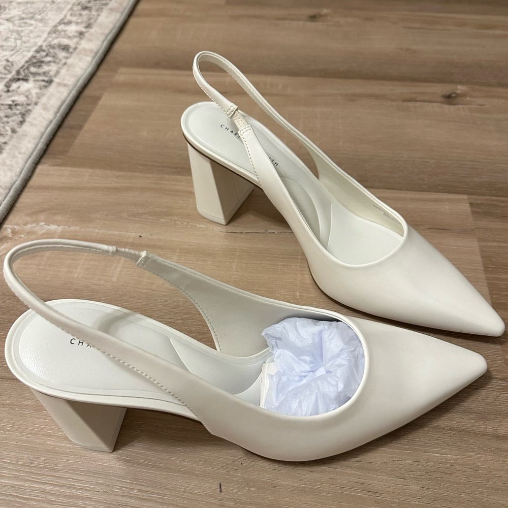 Charles Keith white heels
